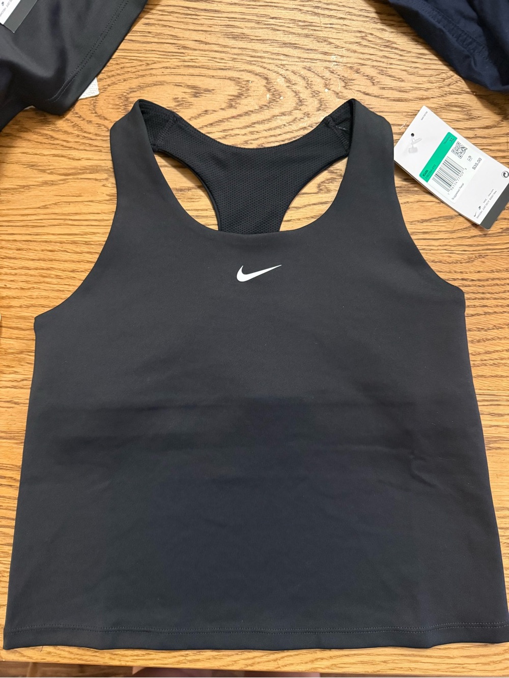Set of TWO - Nike Girl's Racerback Tank with Built in Bra XL Black NWT NEW